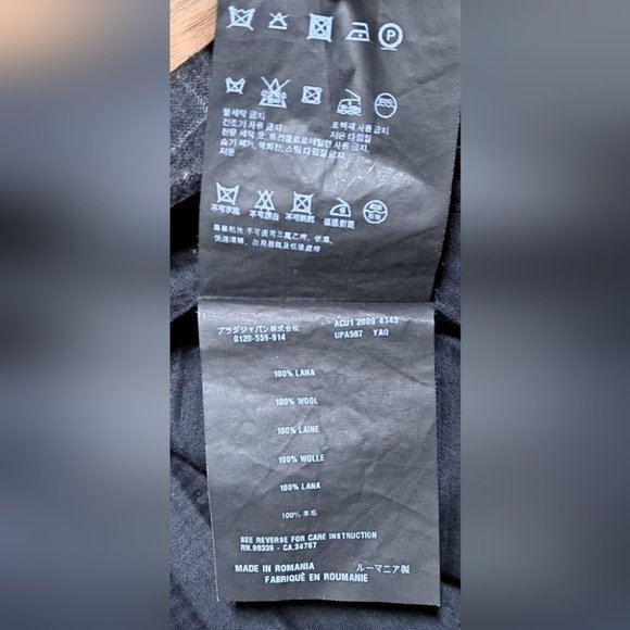 Prada Milano Men's Dress Pants Gray Check Button Fly Slim Fit Size 37x32 / 56 - Picture 9 of 16